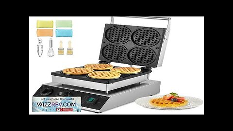 VEVOR 4PCS Commercial Waffle Maker Round Waffle Iron Machine 1750W Non-Stick Review