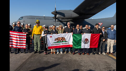 California's Governor Newsom welcomes firefighters from Mexico who will help fight wildfires