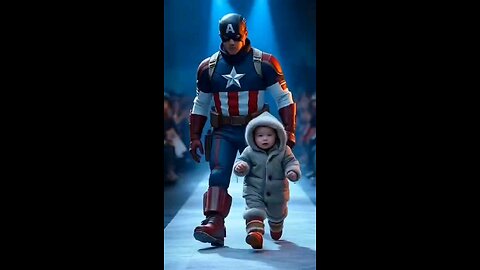 Captain America with little cute bebe 😍