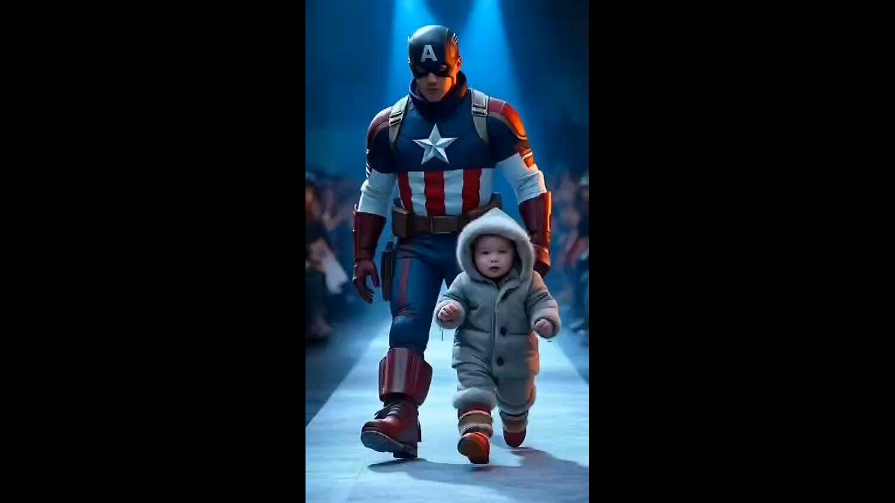 Captain America with little cute bebe 😍