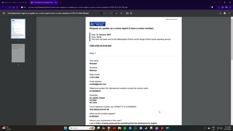 Met Police Any Update On Case Report???