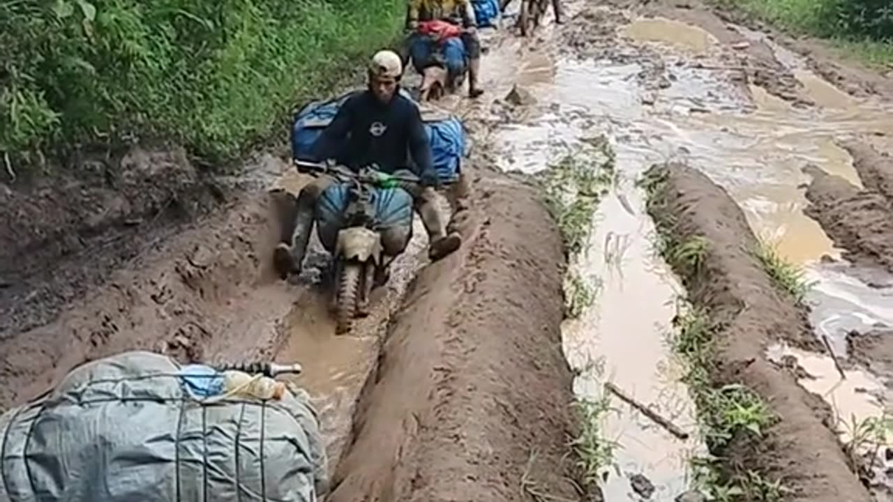 This is the only road that can be passed by motorbike users