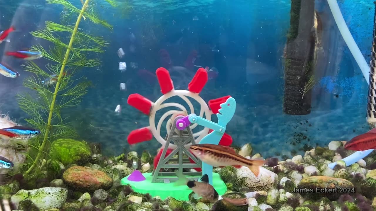 Aquarium Bubble Toy, Man Turning Wheel