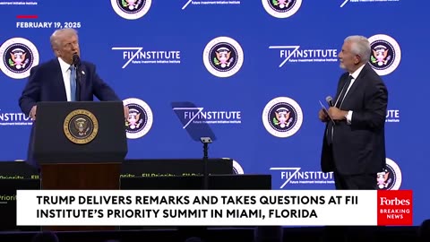 BREAKING NEWS: Trump Takes Multiple Questions At FII Institute’s PRIORITY Summit In Miami, Florida