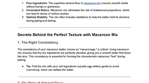 Mastering the Perfect Texture: Secrets Behind Macaroon Mix