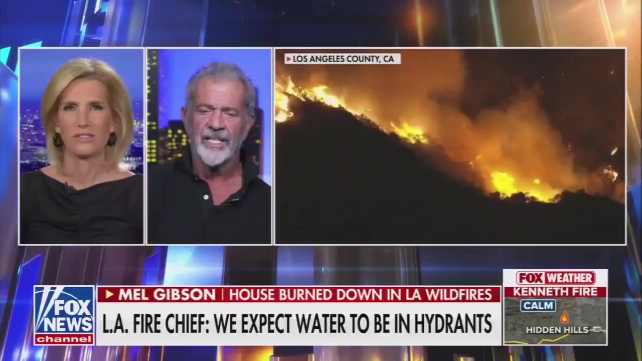 Mel Gibson on FOX questioning whether the California fires were done on PURPOSE!