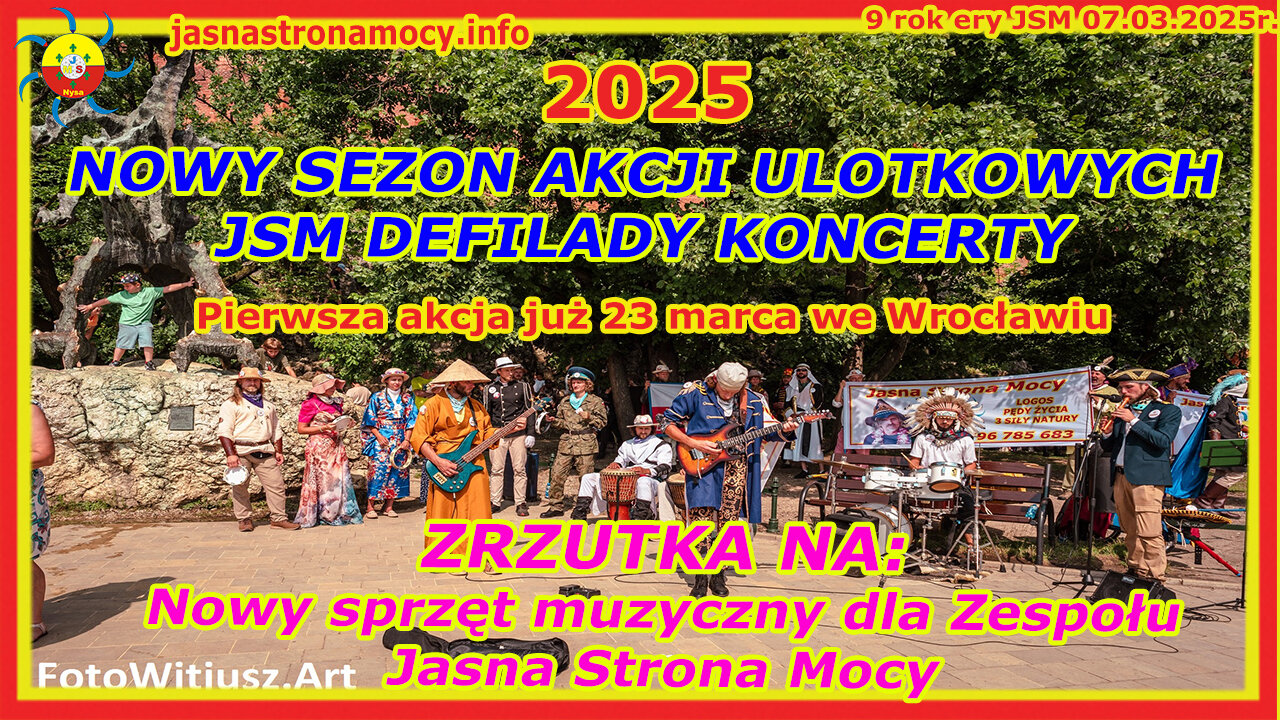 NOWY SEZON 2025 AKCJI ULOTKOWYCH JSM DEFILADY KONCERTY ZRZUTKA NA nowy sprzęt muzyczny