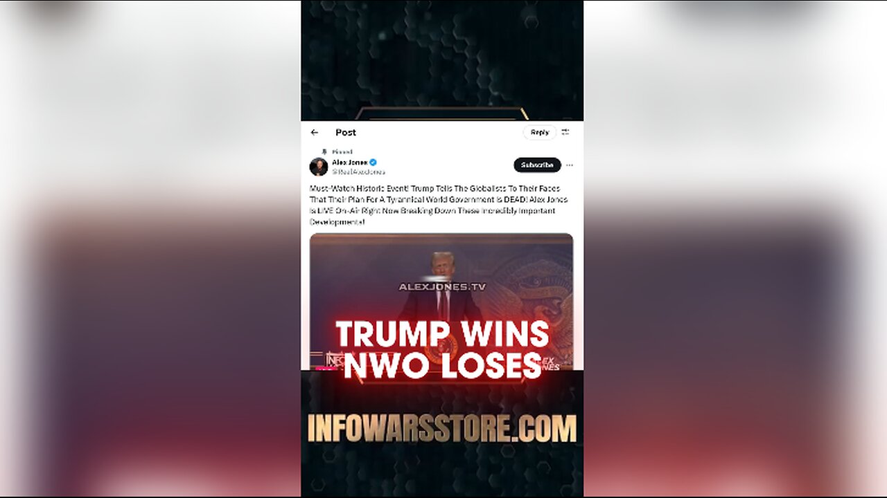 Alex Jones: Trump Declares Victory Over New World Order Death Cult - 1/23/25