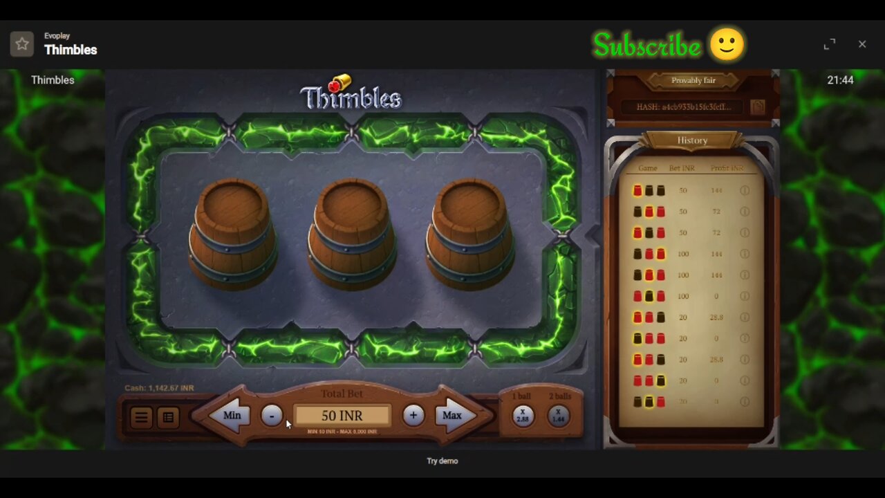 new game lonch thimbles