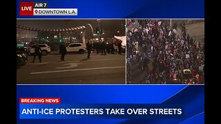 LIVE: Thousands of anti-ICE protesters block surface streets in downtown Los Angeles