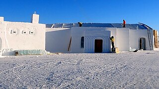 Construction of the world famous Yellowknife Snow Castle