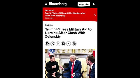 Breaking news: President Trump has paused all military aid to Ukraine after White House clash!