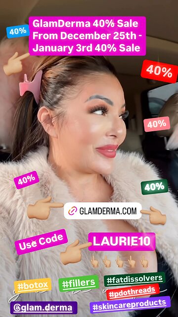 GlamDerma Huge 40% Sale, From December 25th - January 3rd Use Code Laurie10 9 Day Sale. #skincare
