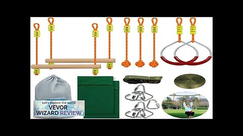 VEVOR Ninja Warrior Obstacle Course for Kids 36FT Ninja Line Slackline Review