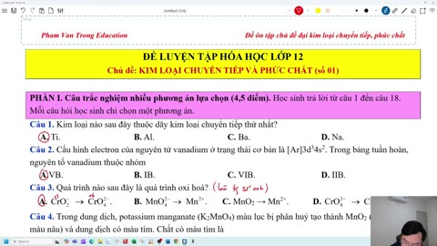 VIDEO ĐỀ LUYỆN TẬP CHƯƠNG 8 SỐ 01 Video