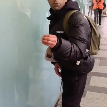 unemployed Migrant pissing in public in UK - gets angry when confronted