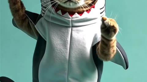 Shark Cat Dancing #cat #dancingcat #petdance #dancingpets #catdancer #dance #funny #shark