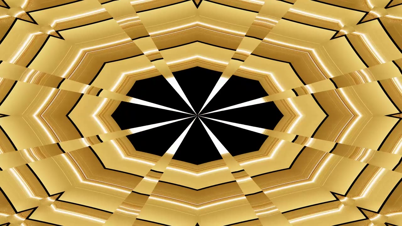 Gold and black Abstract Background, Line Movement, Kaleidoscope