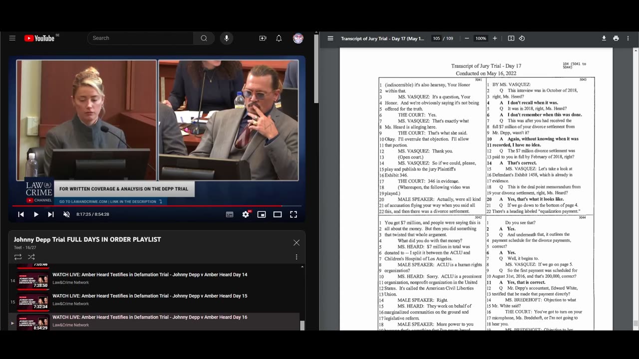 Couples react: Depp vs Heard transcripts of the trial day 16 (part 6)