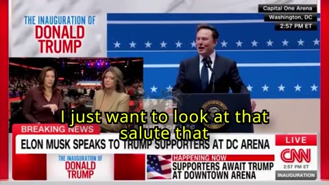 FAKE CNN suggests Elon Musk made a Nazi salute during Trump's event at Capitol One arena.