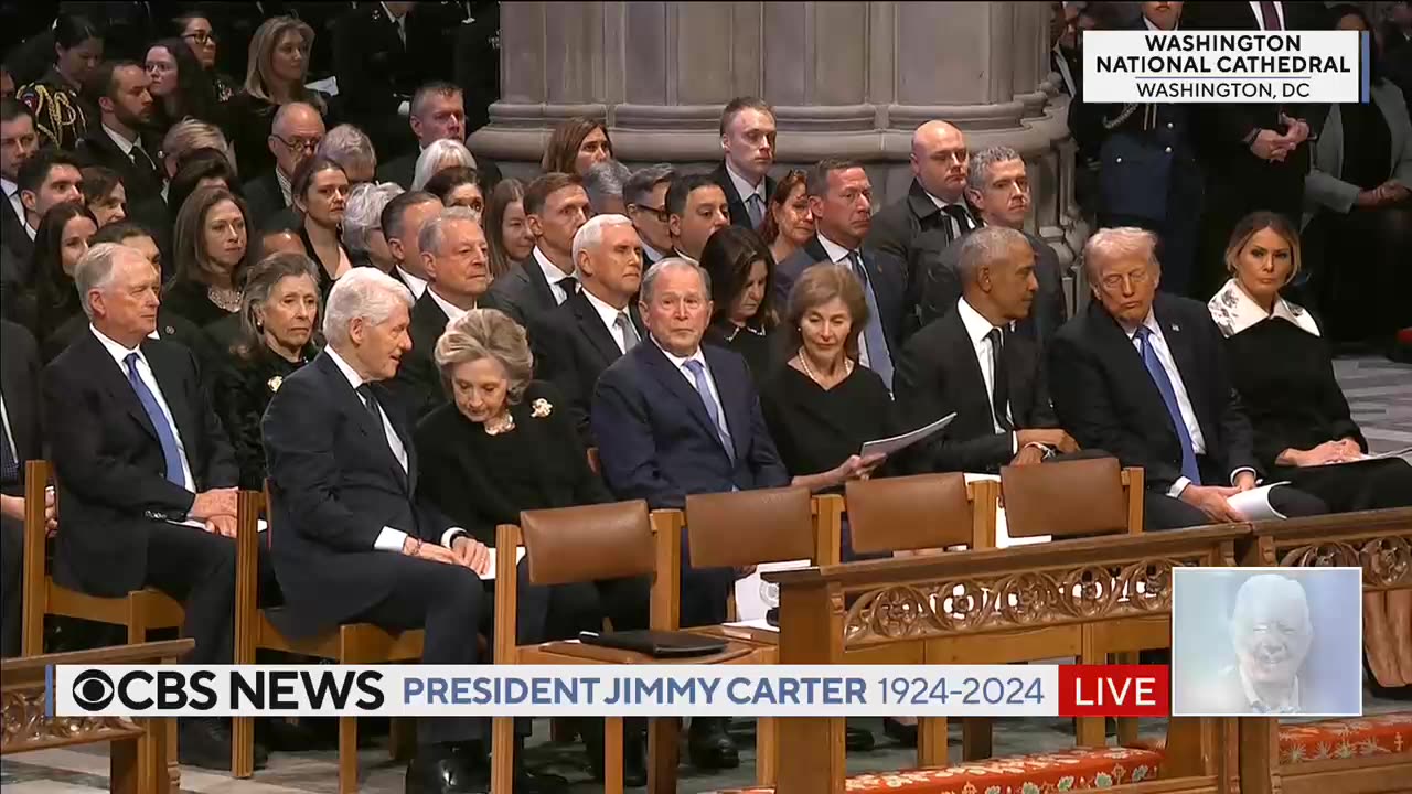 George W. Bush declines to shake Donald Trump's hand at Jimmy Carter funeral