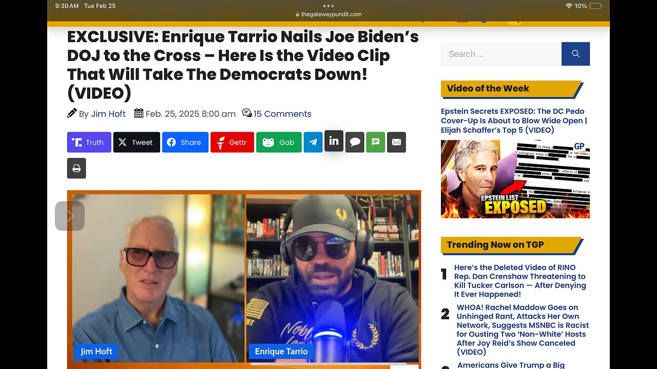 Enrique Tarrio Nails Joe Biden’s DOJ to the Cross – Here Is the Video Clip