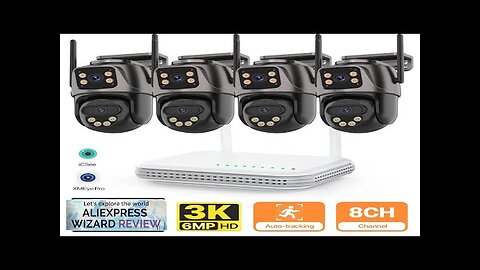 8CH 6MP Wireless PTZ Camera Dual Lens WIFI Security System Kit NVR Review