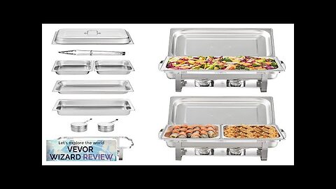 VEVOR 2-Pack Rectangle Chafing Dish Set 2 Full-Size 8Qt Pan 4 Half-Size Review