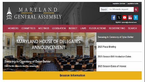 Maryland General Assembly website training