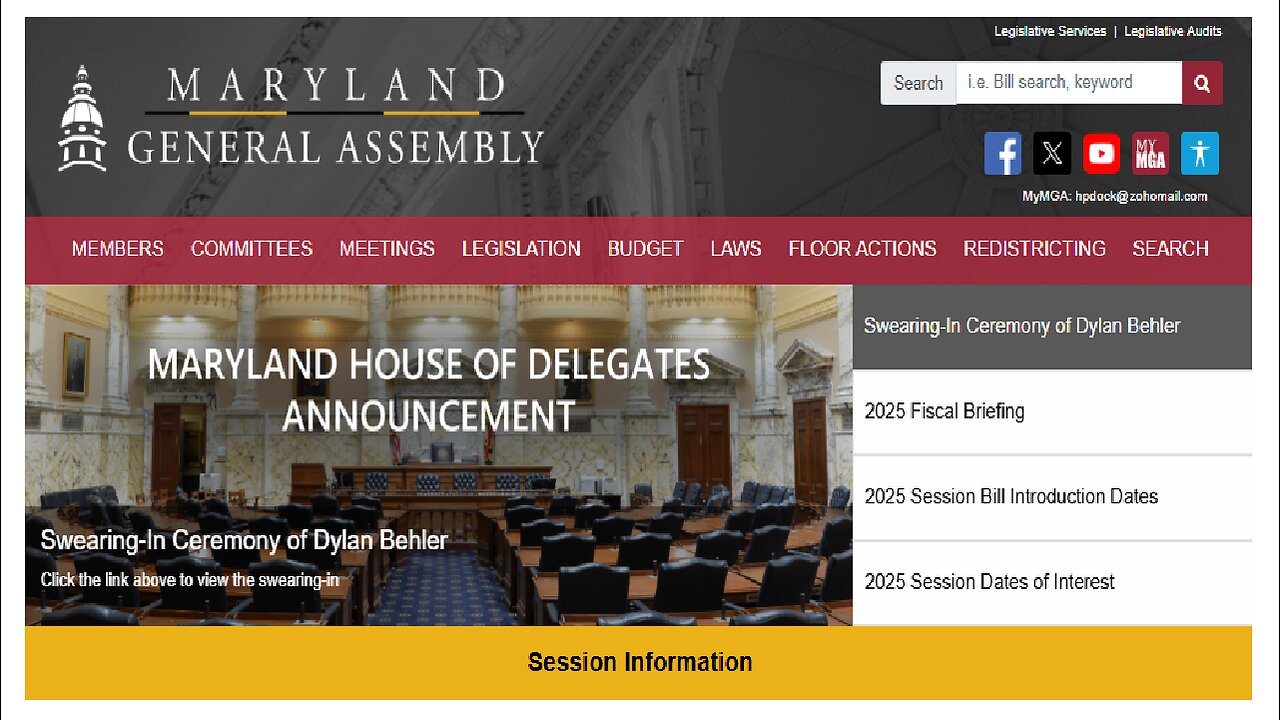 Maryland General Assembly website training