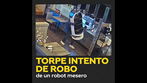 Intenta ‘secuestrar’ a un robot de restaurante, pero no calcula bien su fuerza