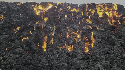 Eastern Oregon Lava Flow - burning straw