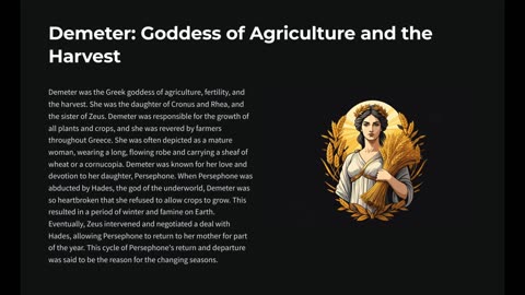 Demeter: Goddess of Agriculture and The Harvest
