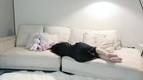 Funny Asian Girl Sleeping