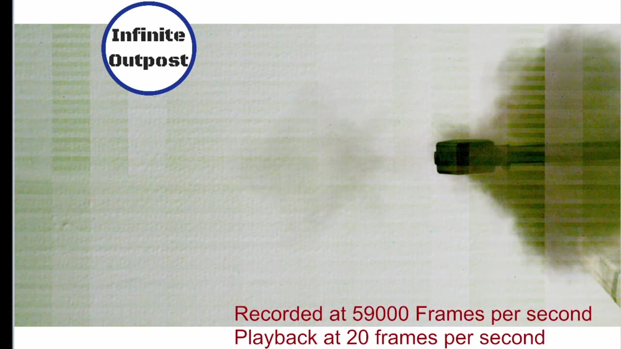 High Speed Camera catches 50bmg at 59000fps - Playback at 20fps