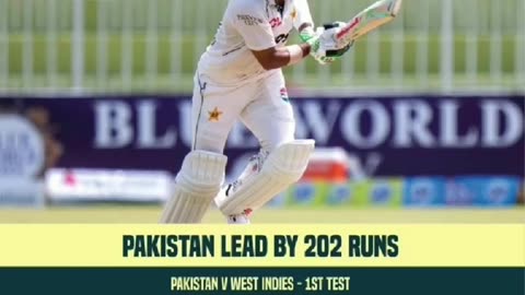 Pakistan 1st innings 243,West Indies bowled out 137 runs. At stumps Pakistan 202 runs ahead#cricket