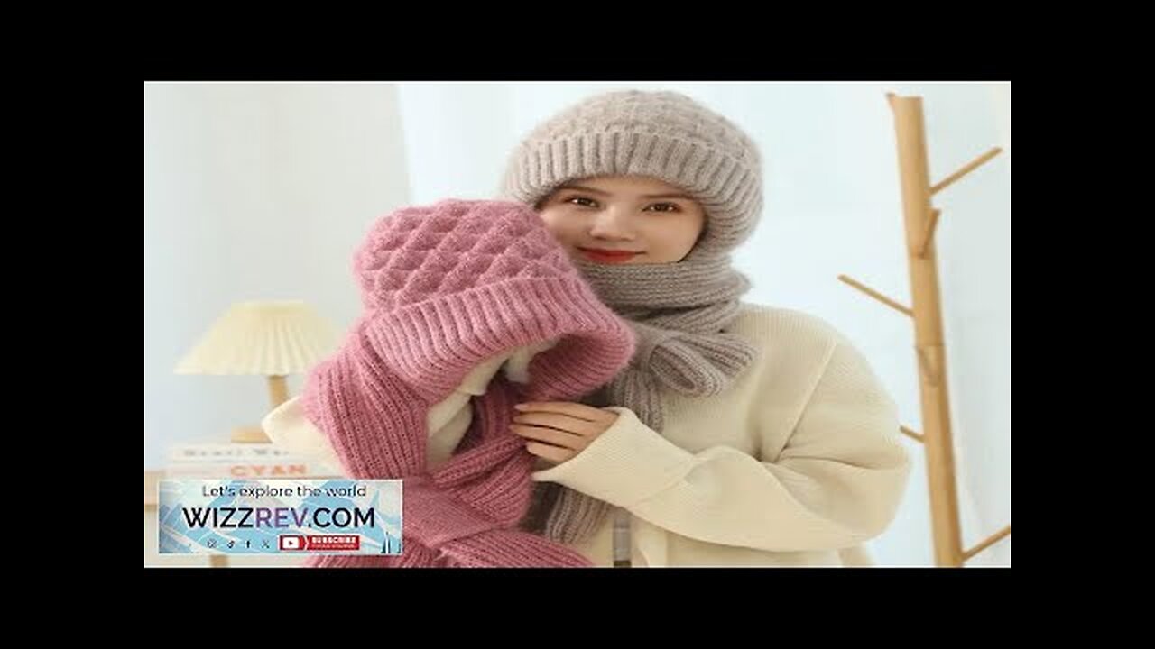 Winter Knitted Skullies Hat Scarf Set Cold Proof Ear Protection Scarf Warm Review