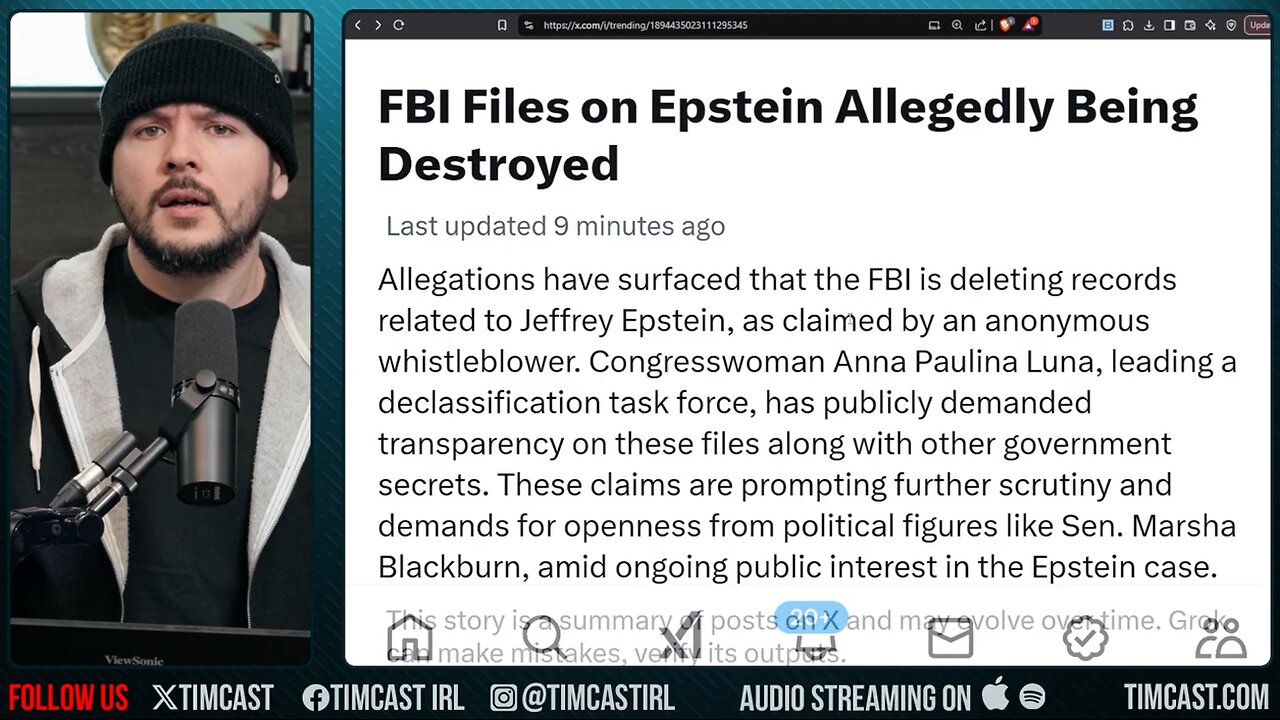 FBI DESTROYING EPSTEIN EVIDENCE, Whistleblower Says, GOP & More Demand Bondi Release The Client List