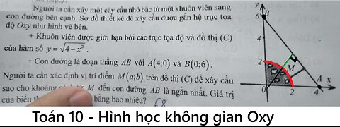 Toán 10: Người ta cần xây một cây cầu nhỏ bắc từ một khuôn viên sang con đường bên cạnh. Sơ đồ thiết