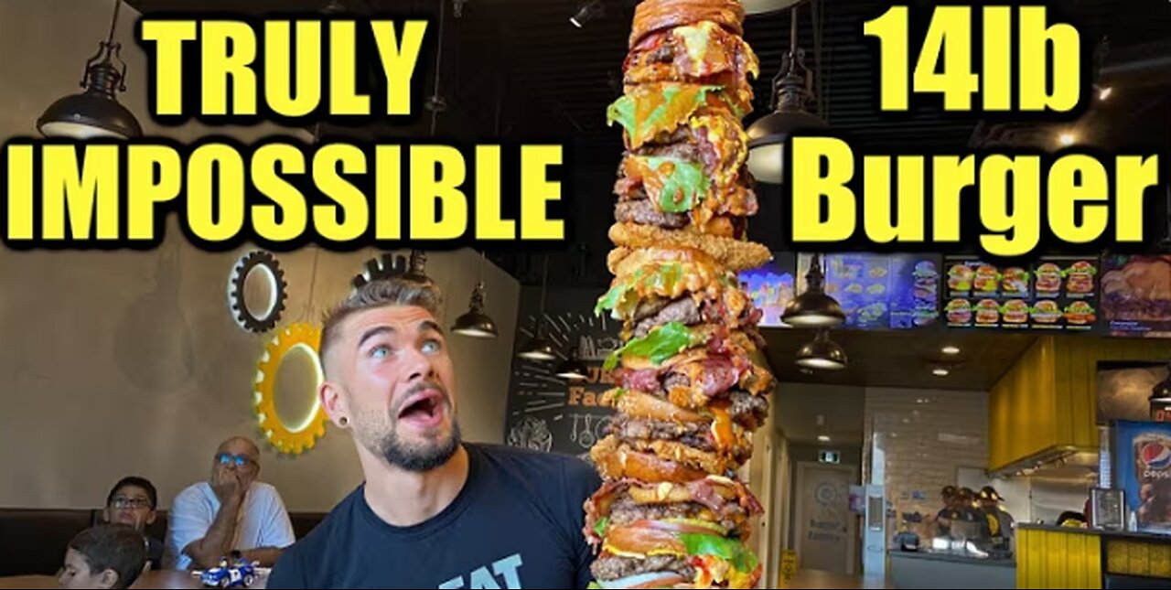 "TRULY IMPOSSIBLE" 14LB UNBEATEN BURGER CHALLENGE ($300) | The "CN TOWER" CHALLENGE in Toronto