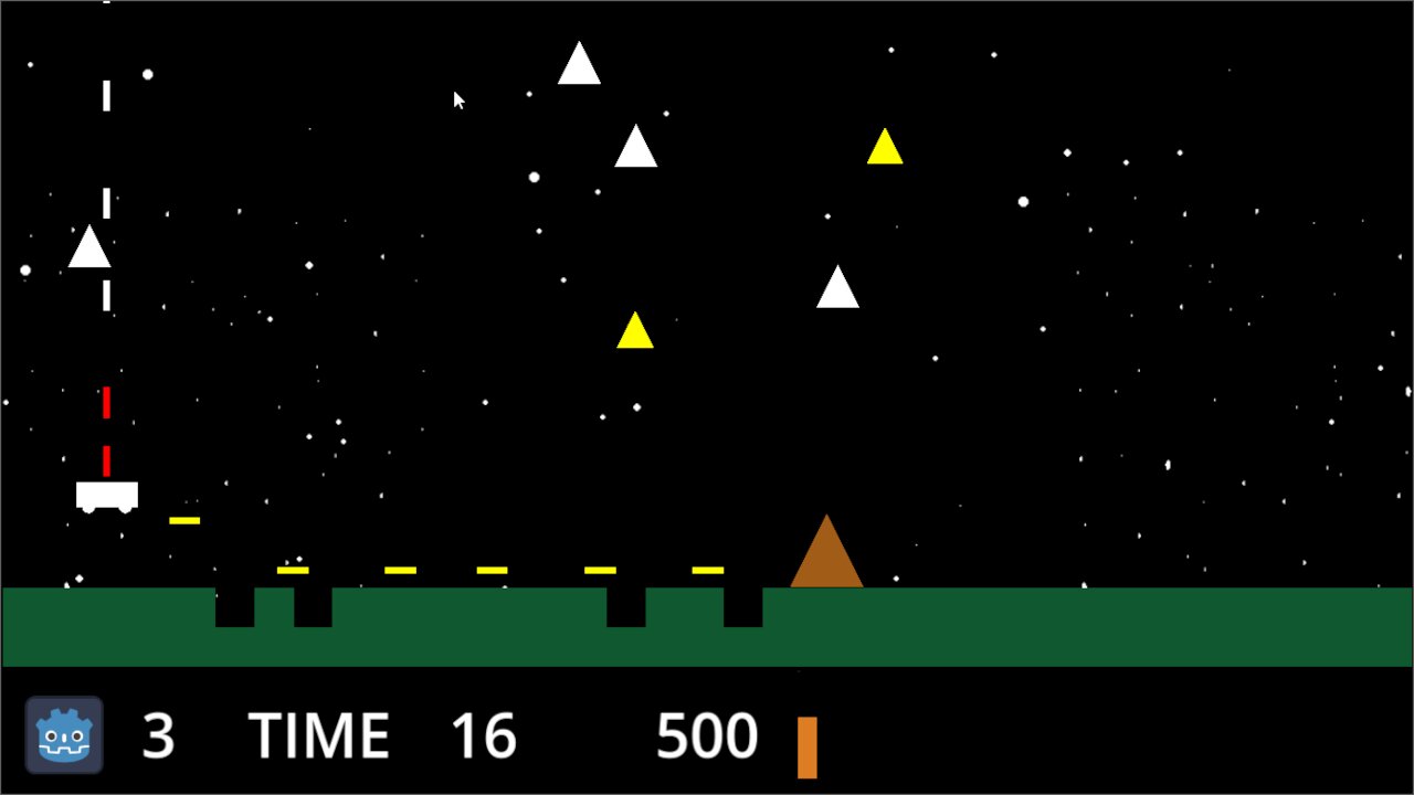 Godot 4.3 Atari Moon Patrol (Stages)