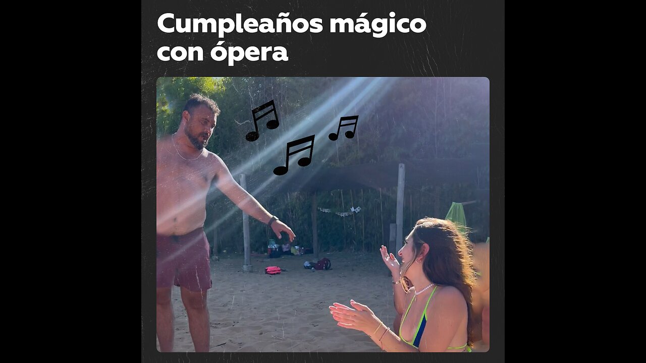 Sorpresa en la playa: cantante de ópera felicita a una joven