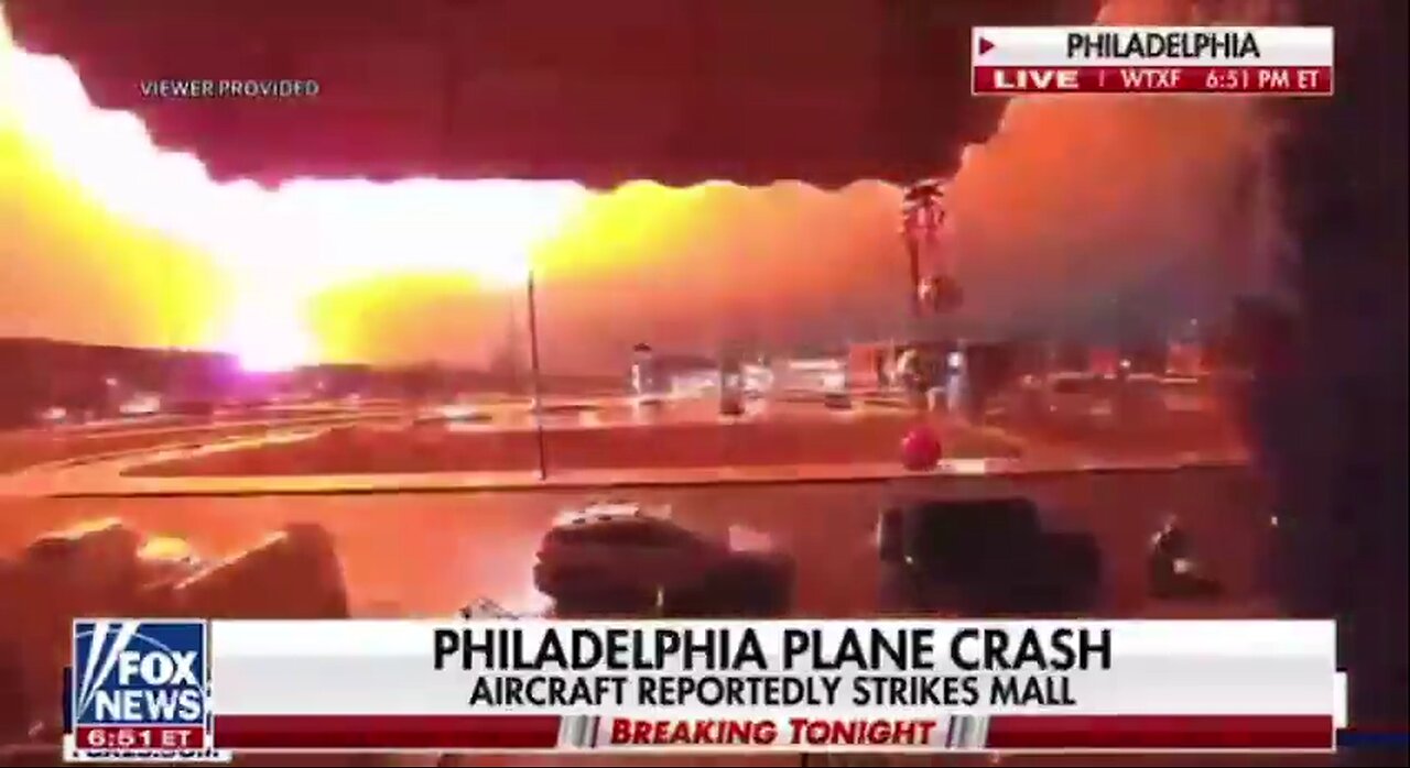 This is the precise moment when a plane just crashed in Philadelphia