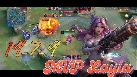 Mobile Legends : gintotski as Layla with 19-7-9 MVP