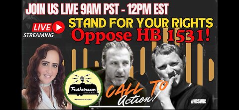 Live 1/30 9am pacific: A very important show for Washington state residents, Oppose House Bill 1531