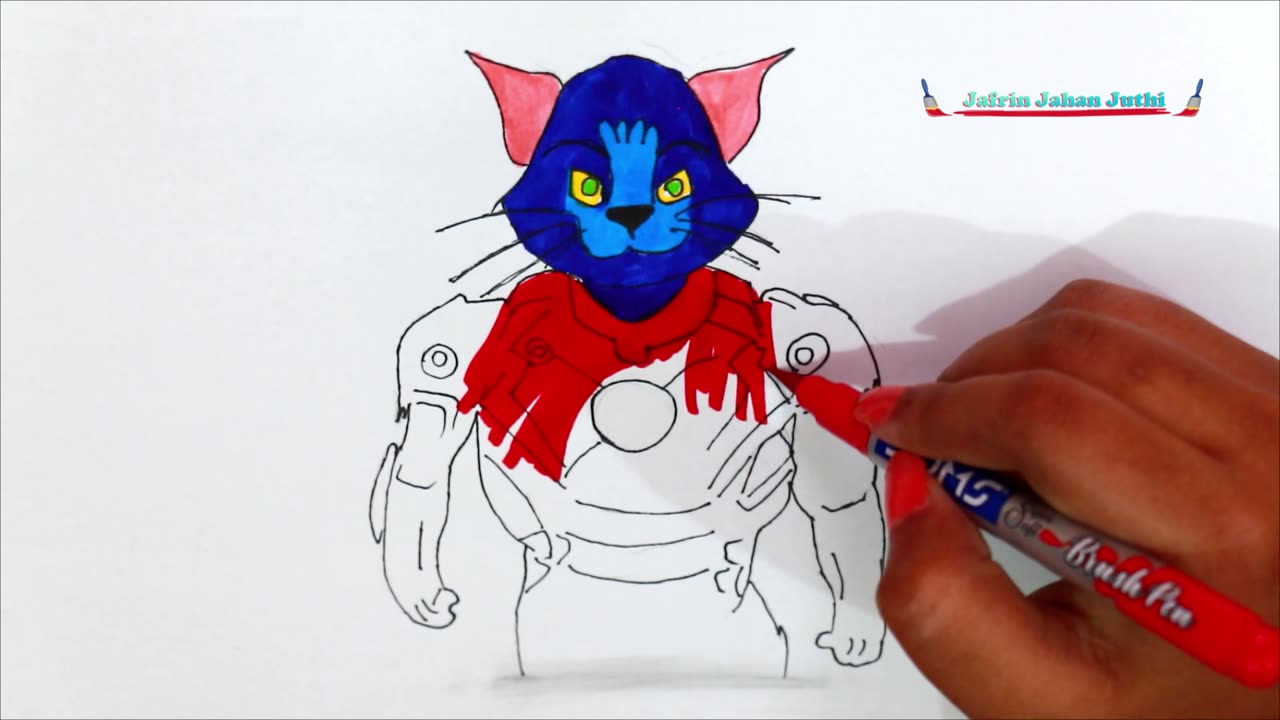 Iron Cat! 🦾 Tom Turns Into Iron Man | Satisfying Drawing ASMR