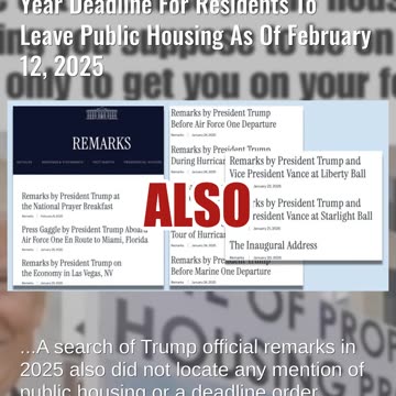 Fact Check: NO Evidence Trump Signed Executive Order Setting Deadline To Leave Public Housing