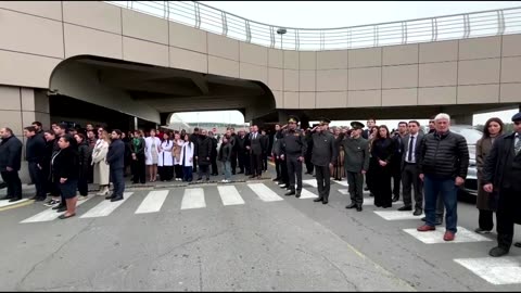 Minute's silence held at Baku airport for plane crash victims