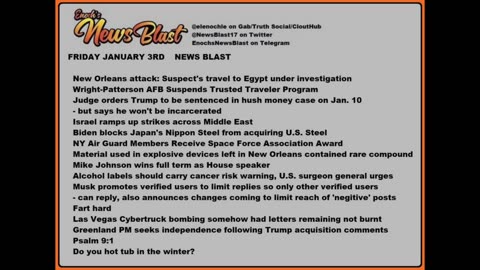 Friday, January 3, 2025 News Blast