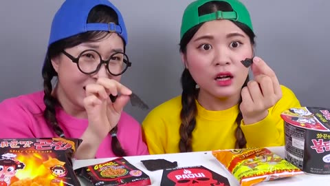 Spicy Food Fire Noodle Mukbang DONA